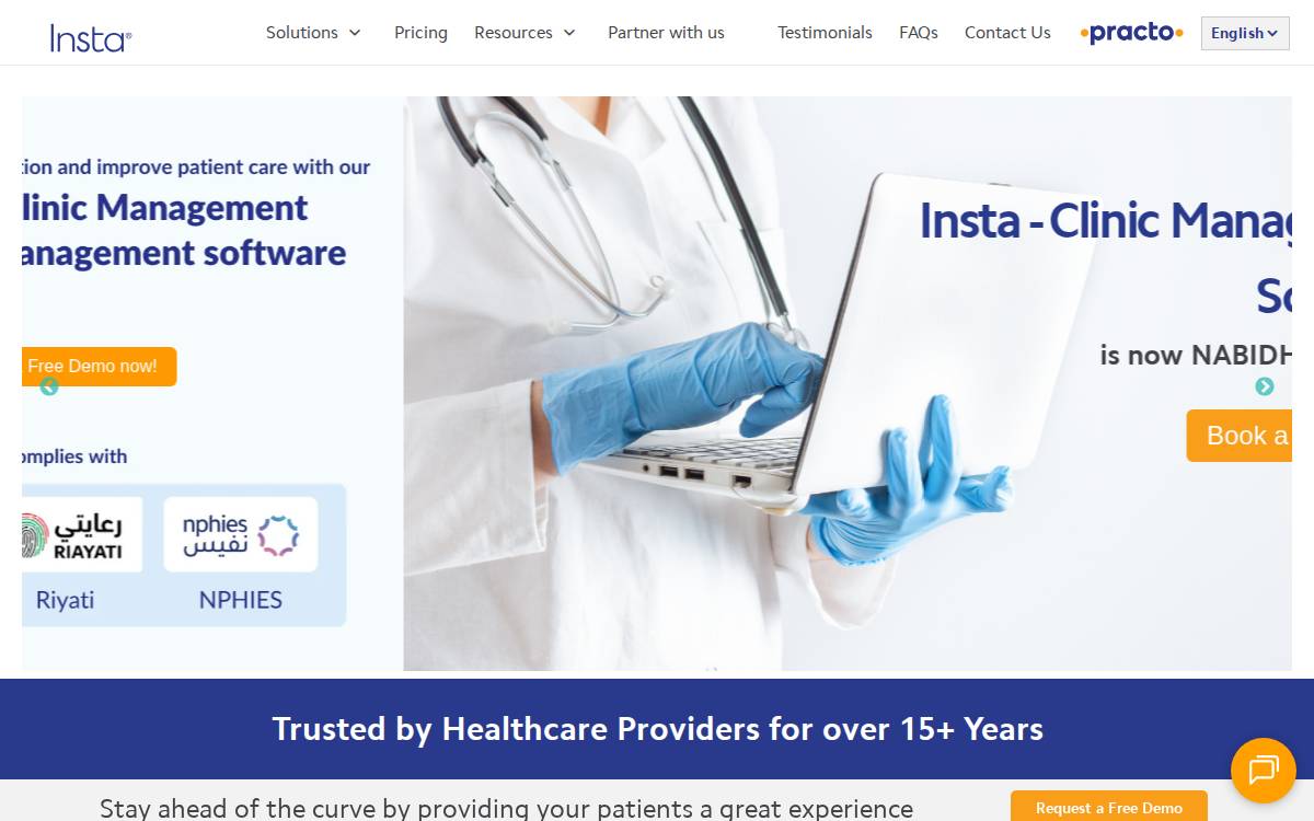 Instahms website preview