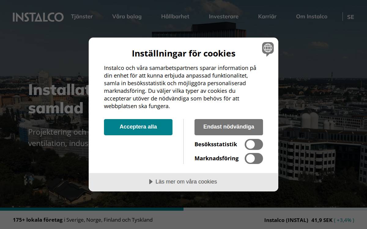 Instalco website preview
