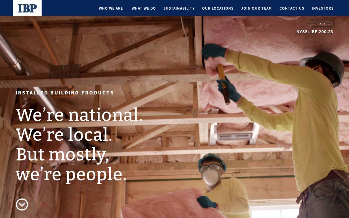 Installed Building Products website preview