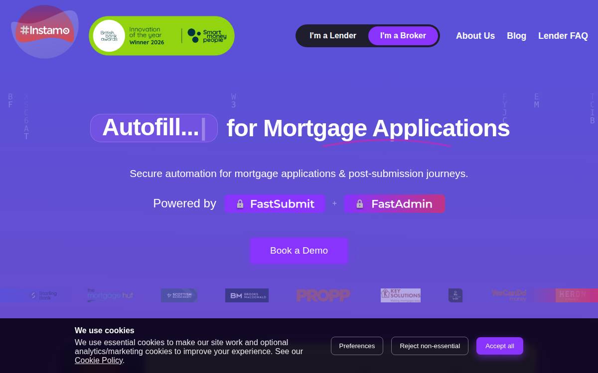Instamo website preview