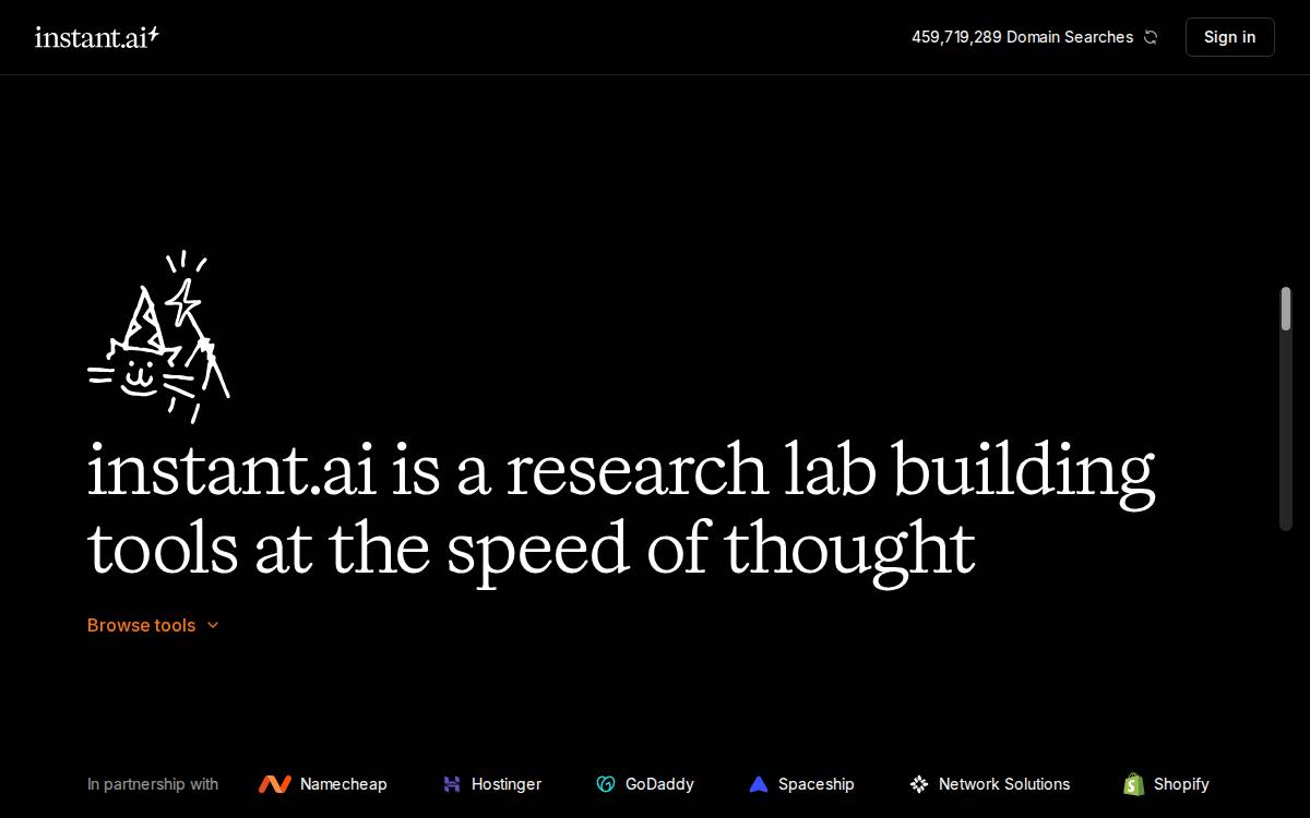 Instant Labs website preview