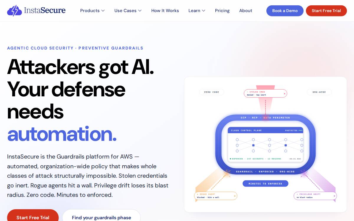 Instasecure website preview