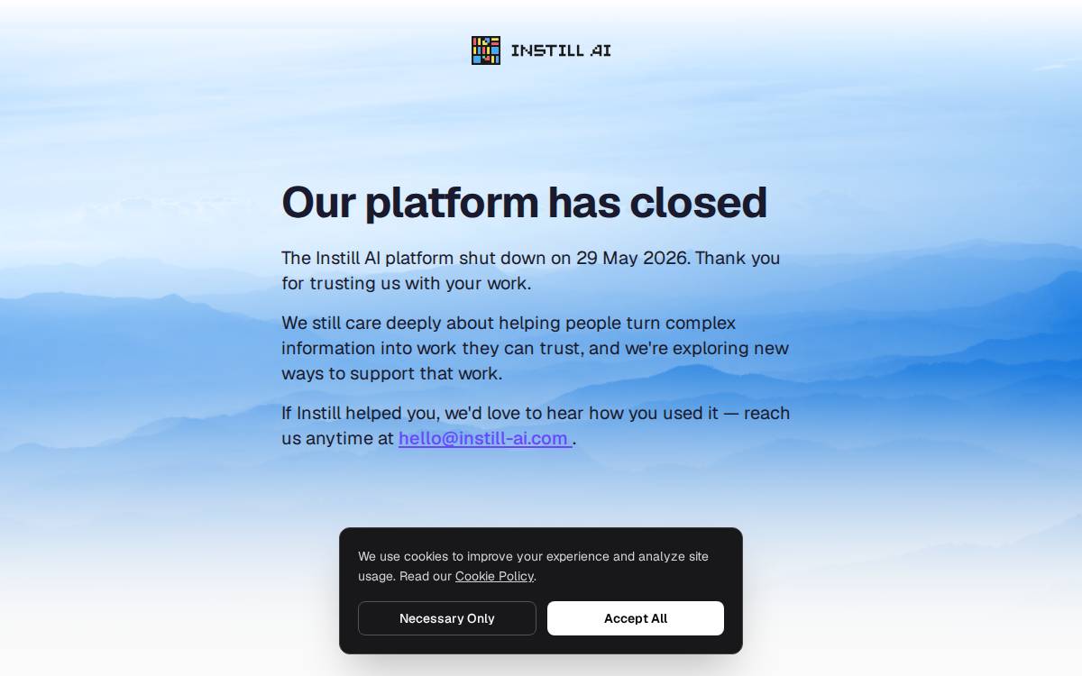 Instill website preview