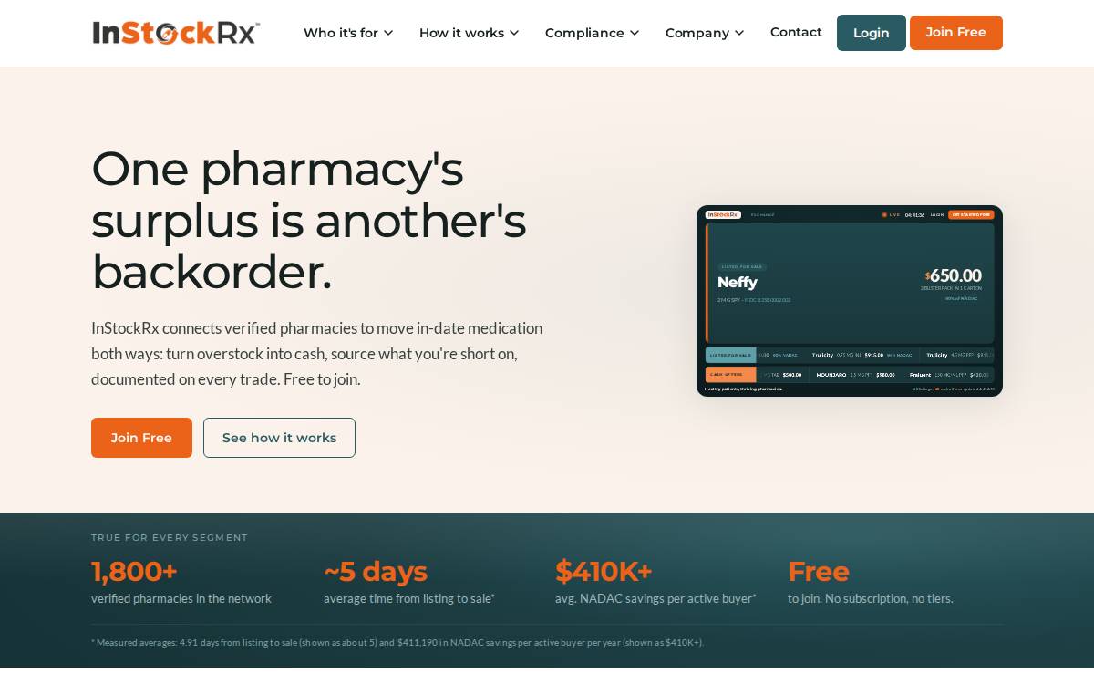 InStockRx website preview