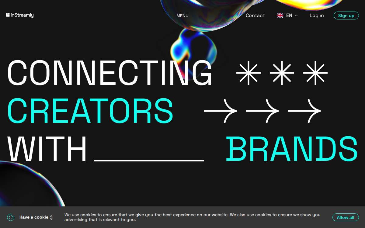 Instreamly website preview