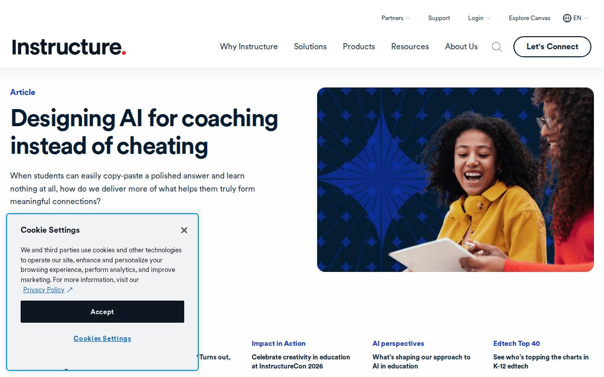 Instructure website preview