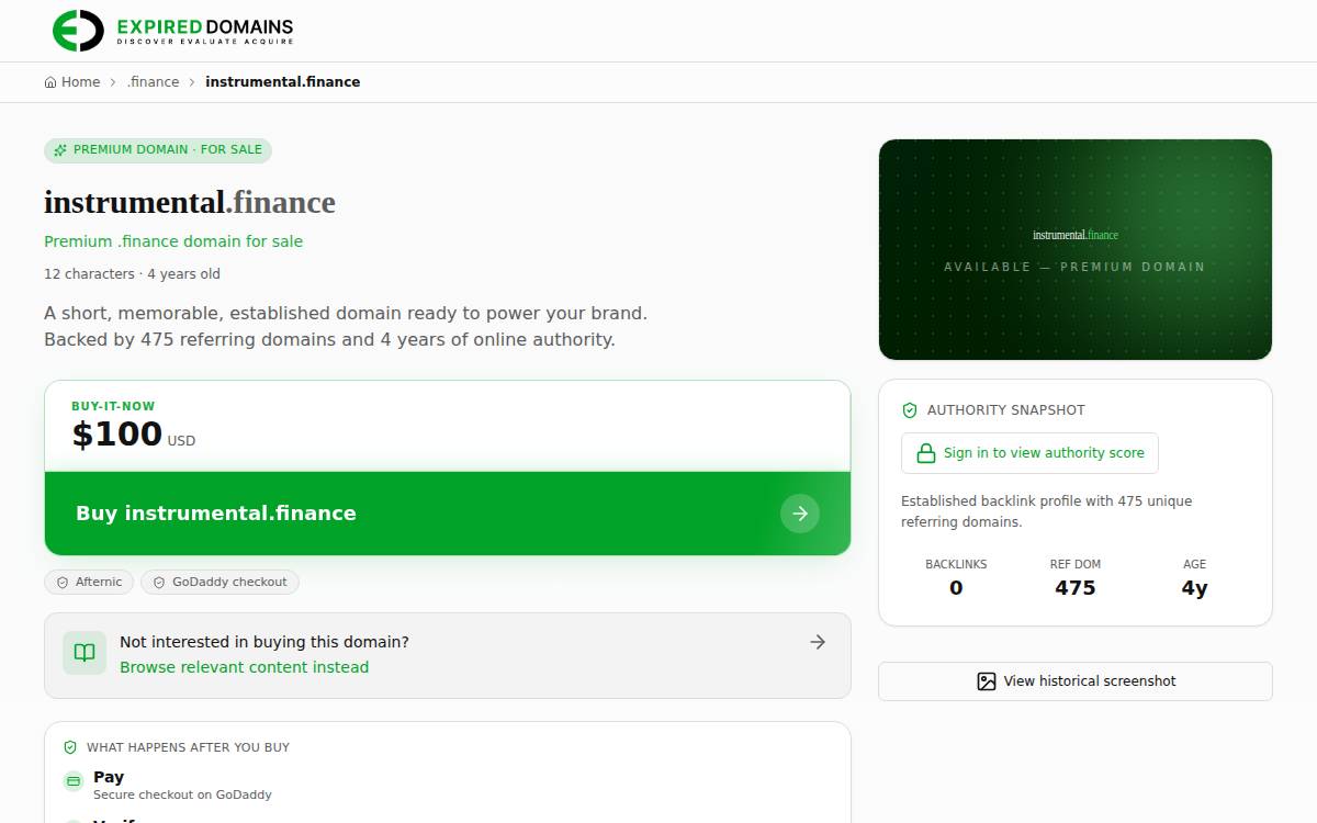 Instrumental website preview