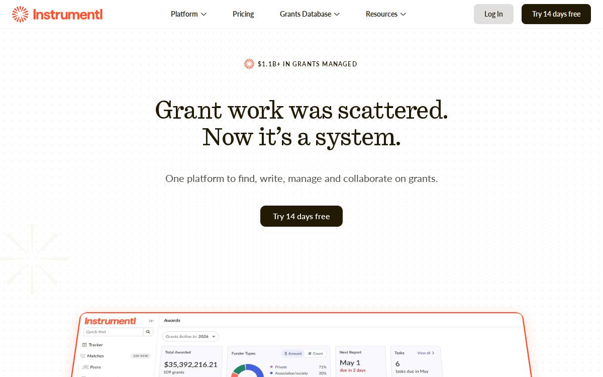 Instrumentl website preview