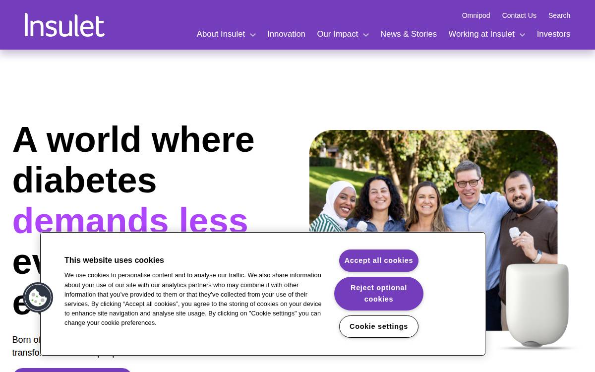 Insulet website preview