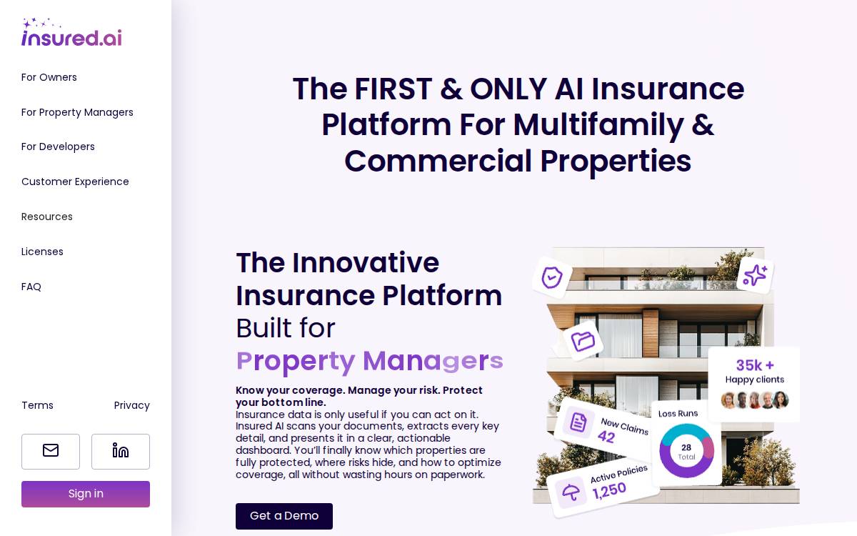 Insured website preview