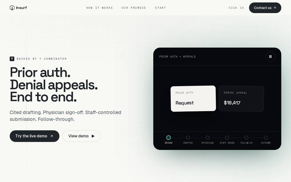 Insurf website preview