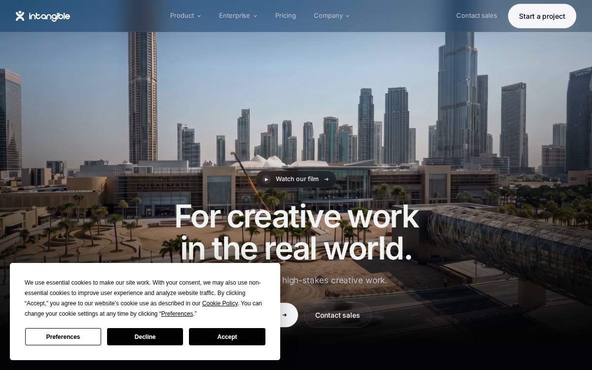 Intangible website preview
