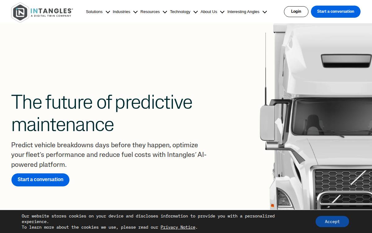 Intangles website preview