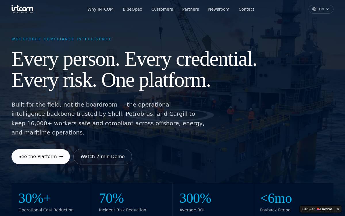 Intcom website preview