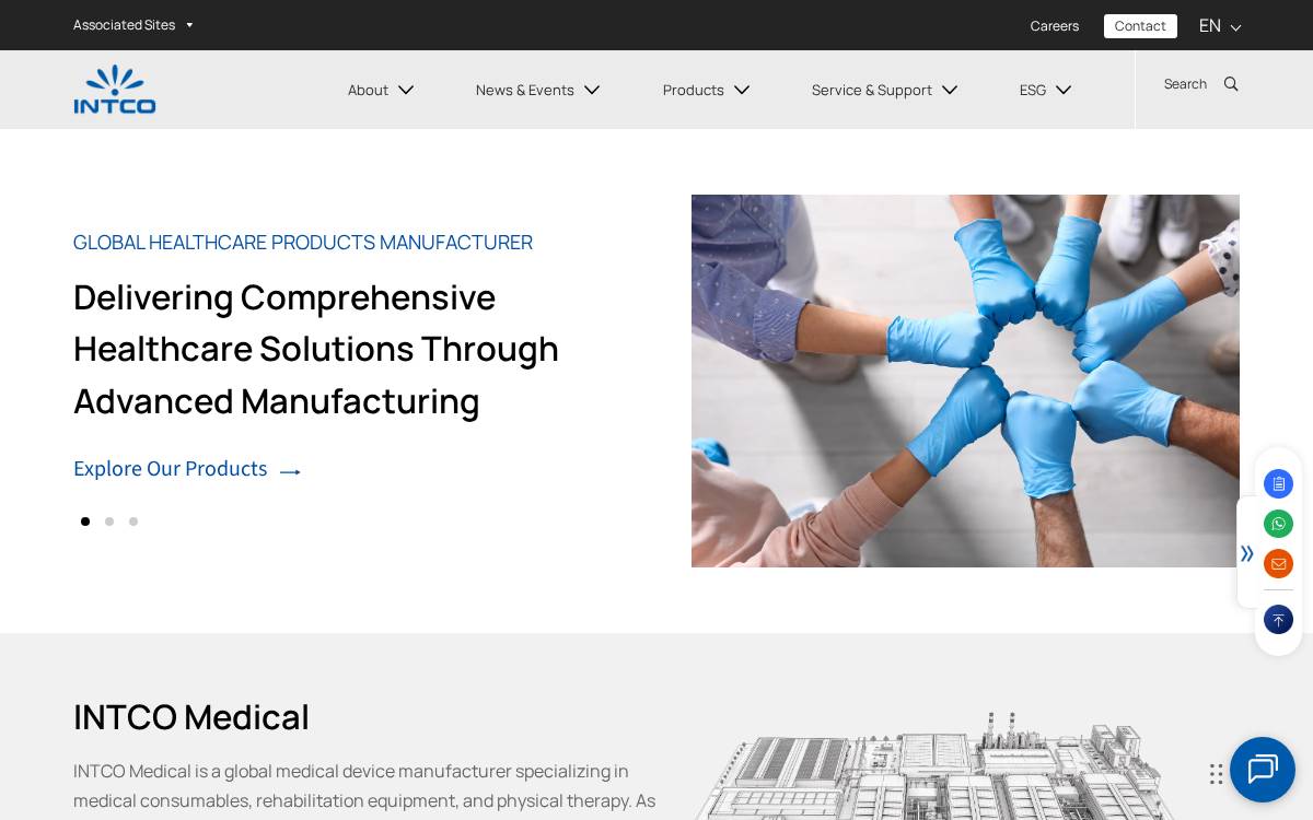 Intcomedical website preview