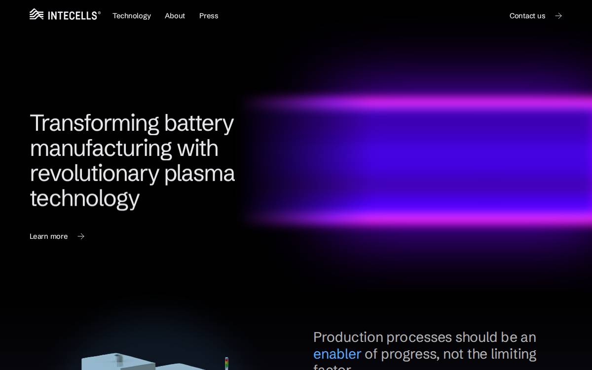 Intecells website preview