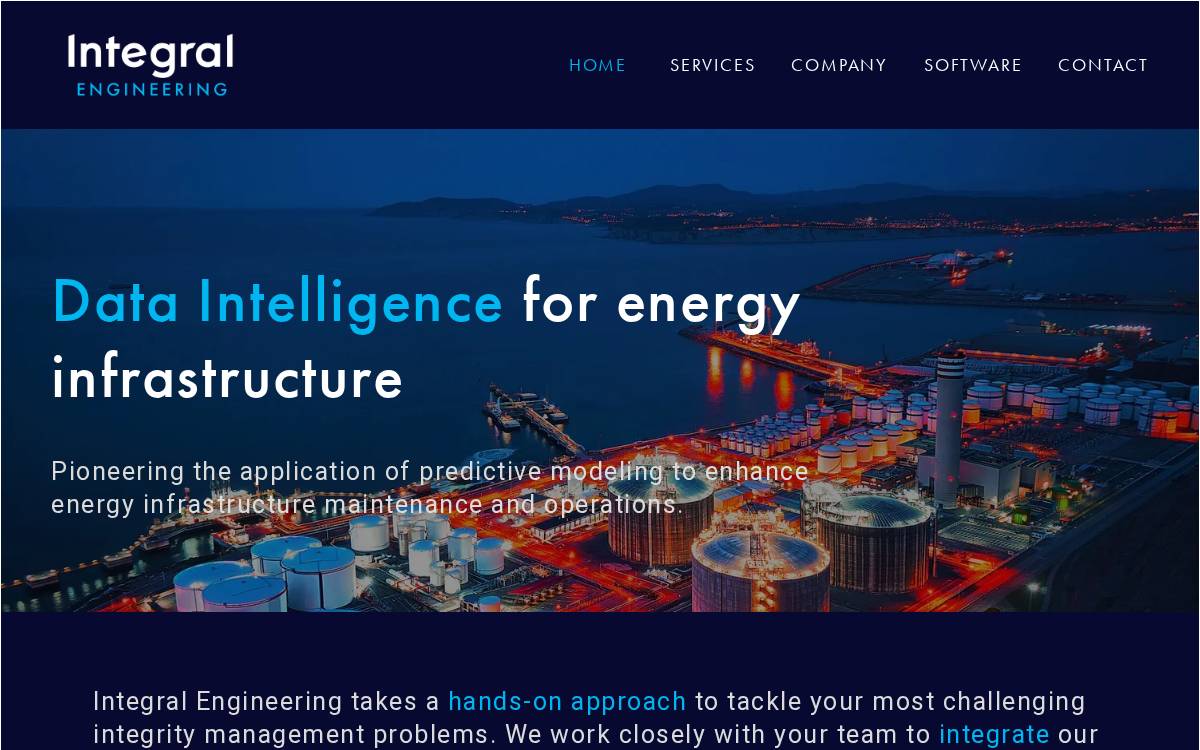 Integral Engineering website preview