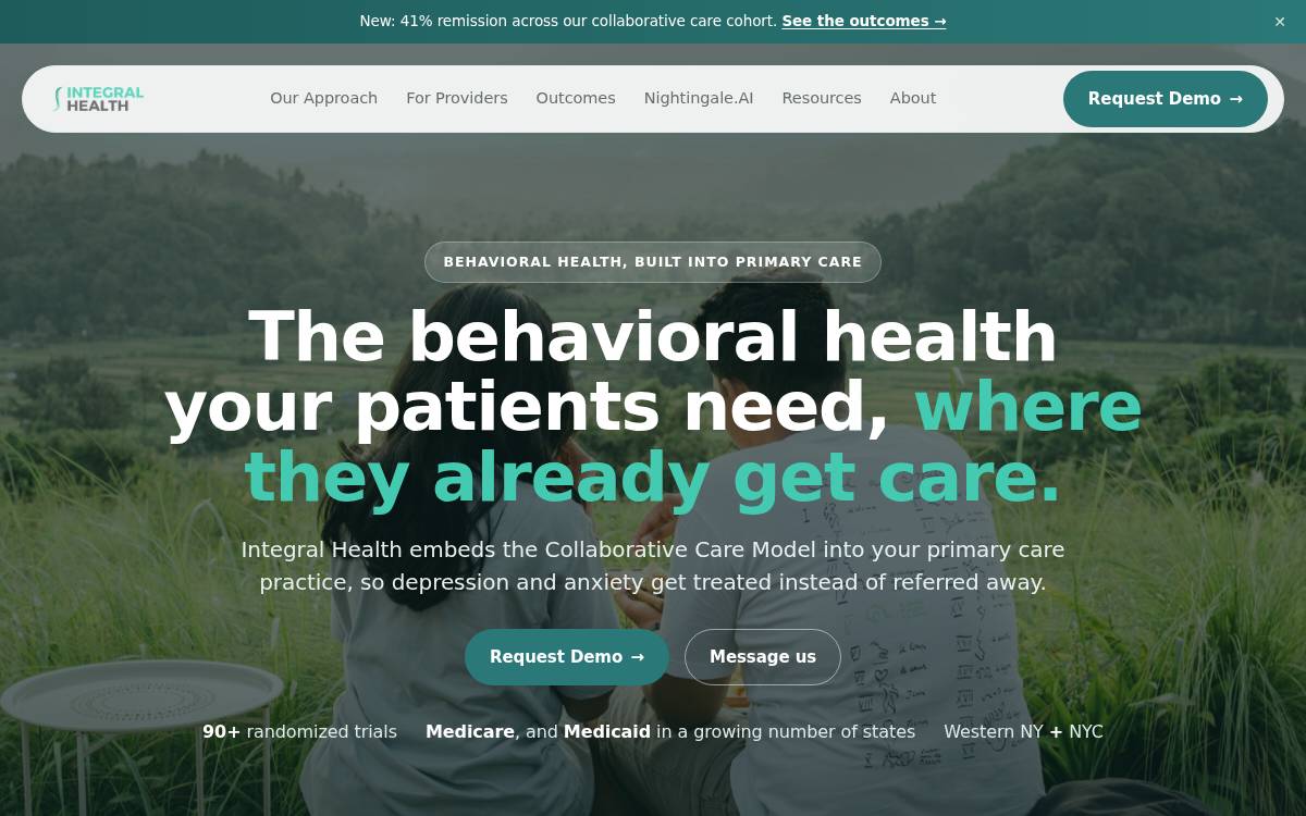 Integral Health website preview