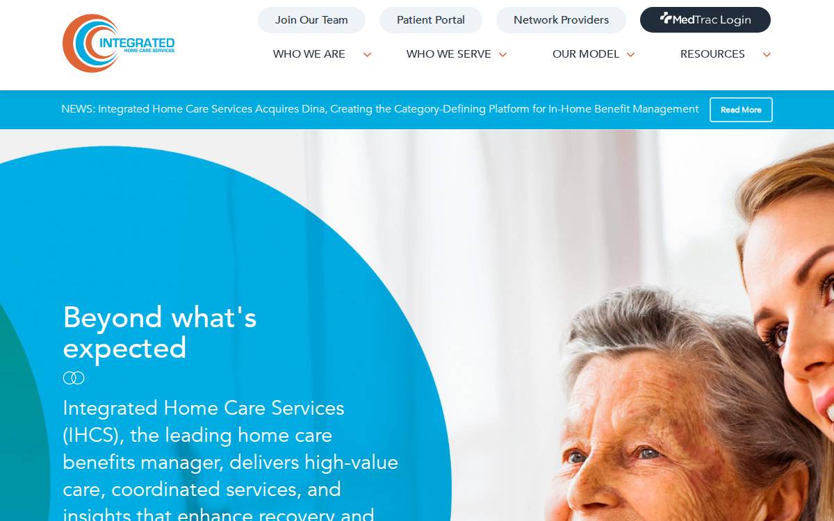 Integrated Home Care Services website preview