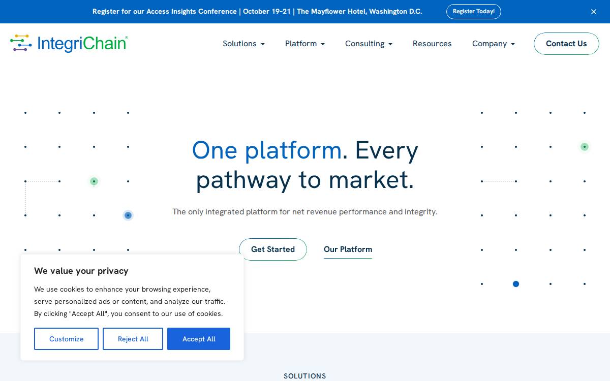 IntegriChain.com website preview