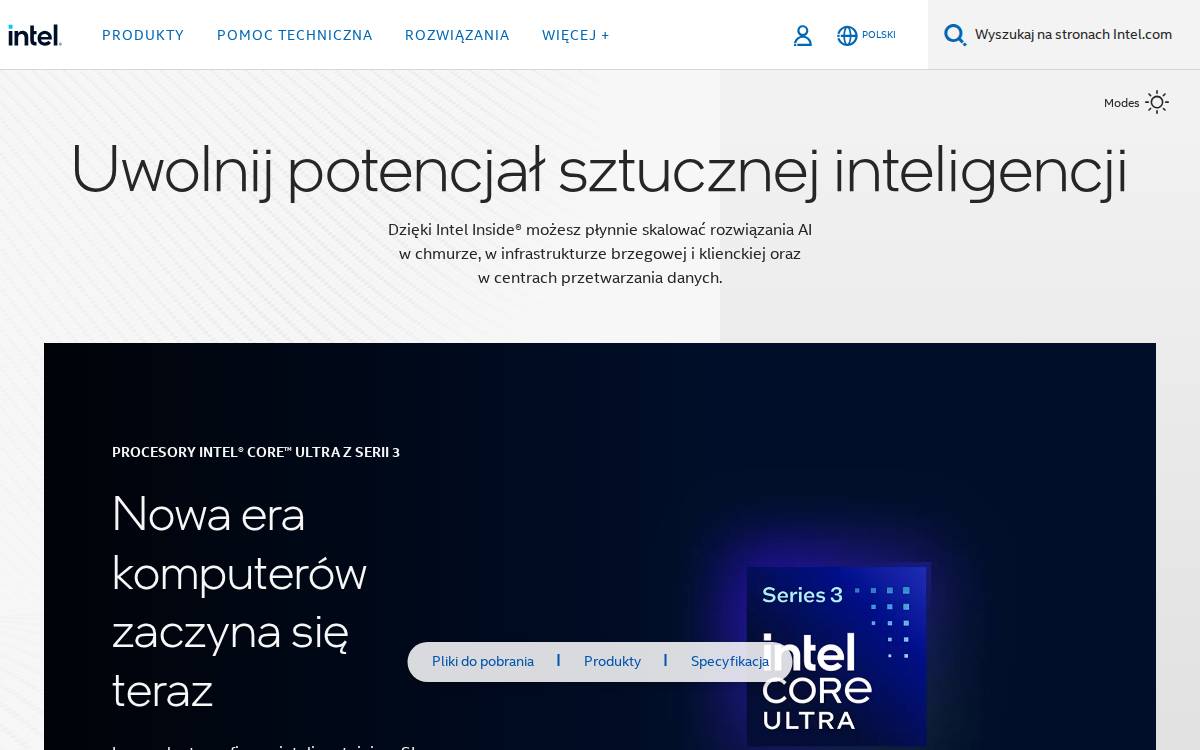 Intel website preview