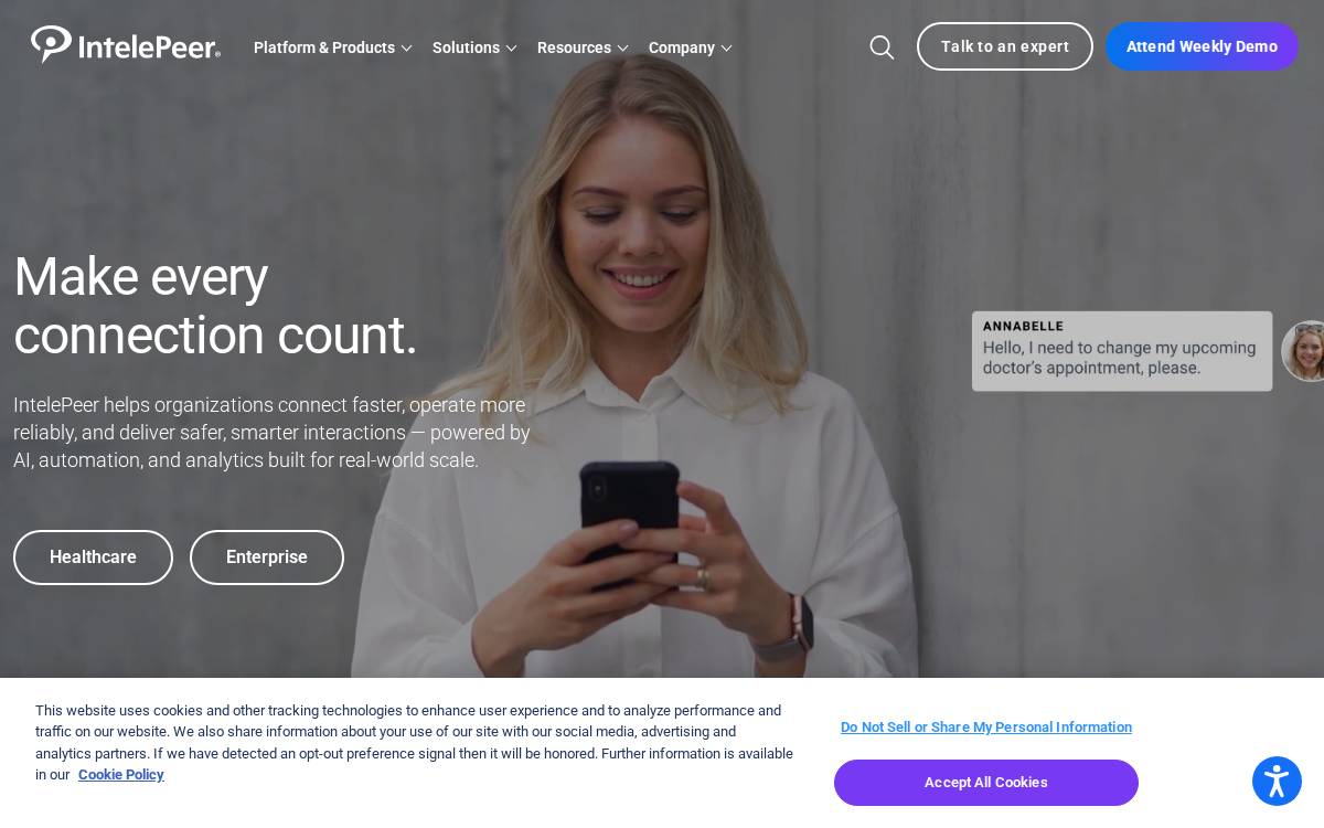 IntelePeer website preview