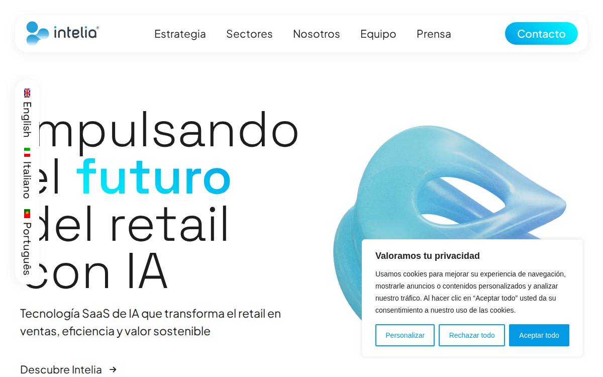 Intelia Ai website preview