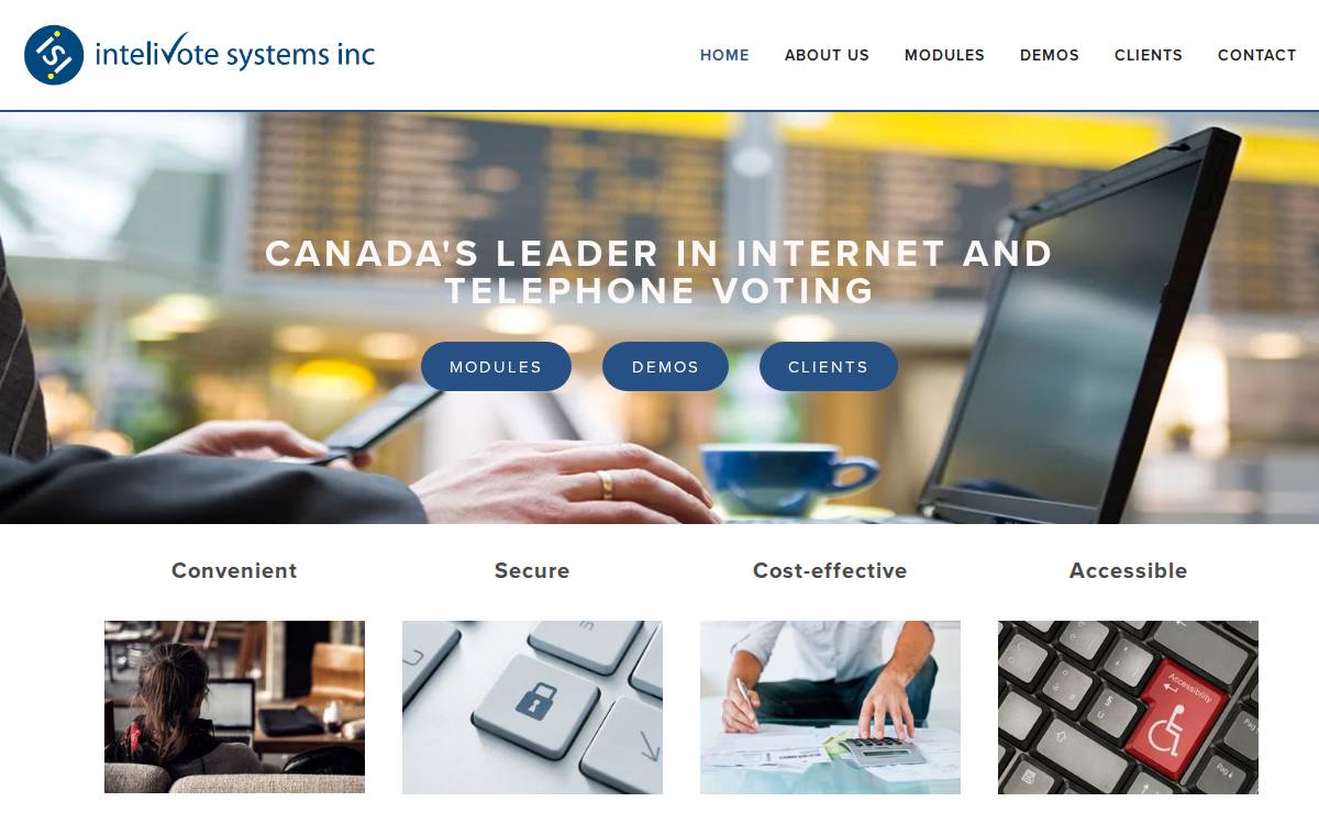 Intelivote Systems Inc. website preview