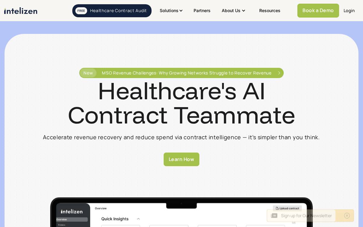 Intelizen website preview