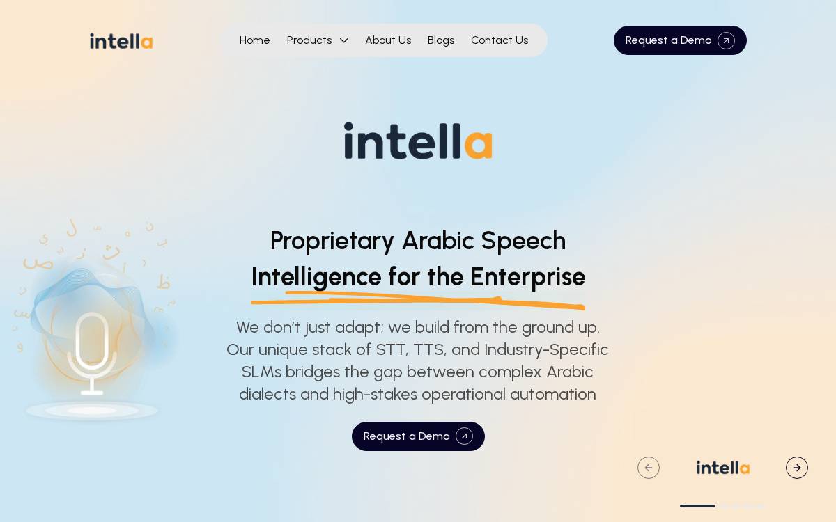 Intella website preview