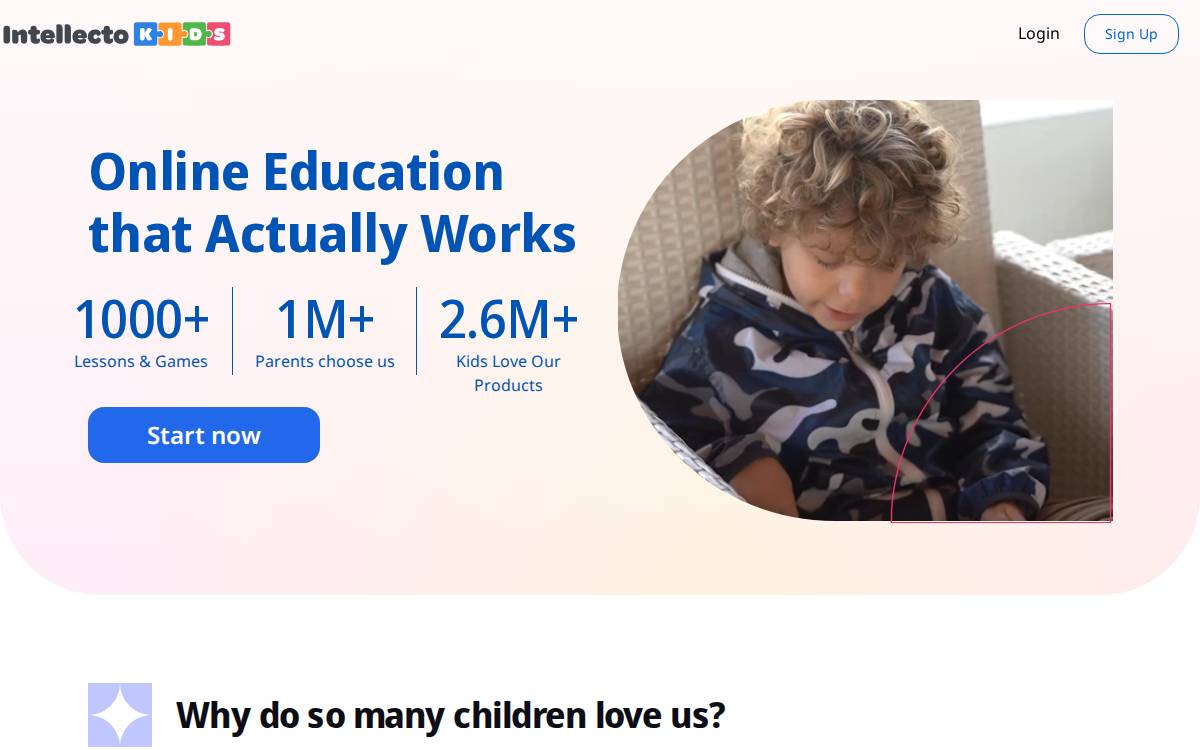 IntellectoKids website preview