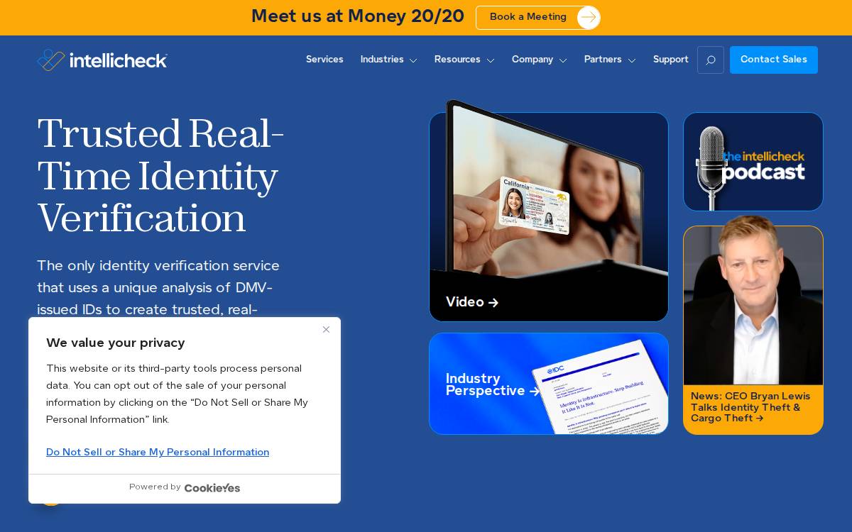 Intellicheck website preview