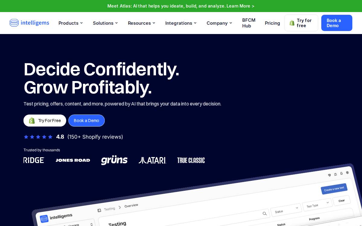 Intelligems website preview