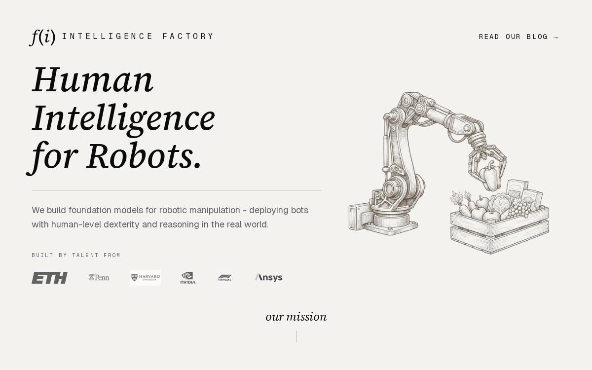 Intelligence Factory website preview