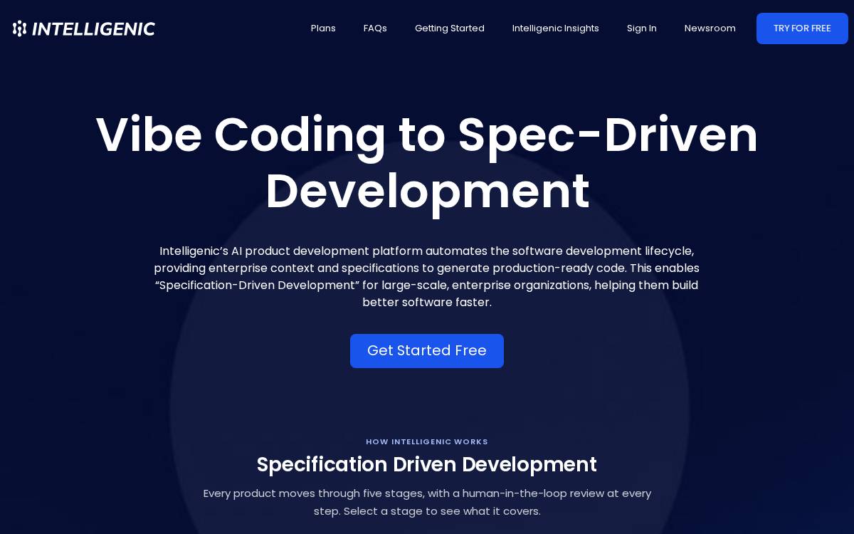 Intelligenic website preview