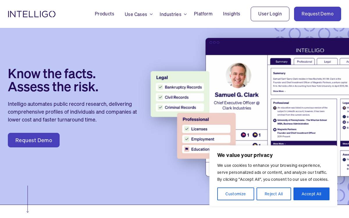 Intelligo website preview