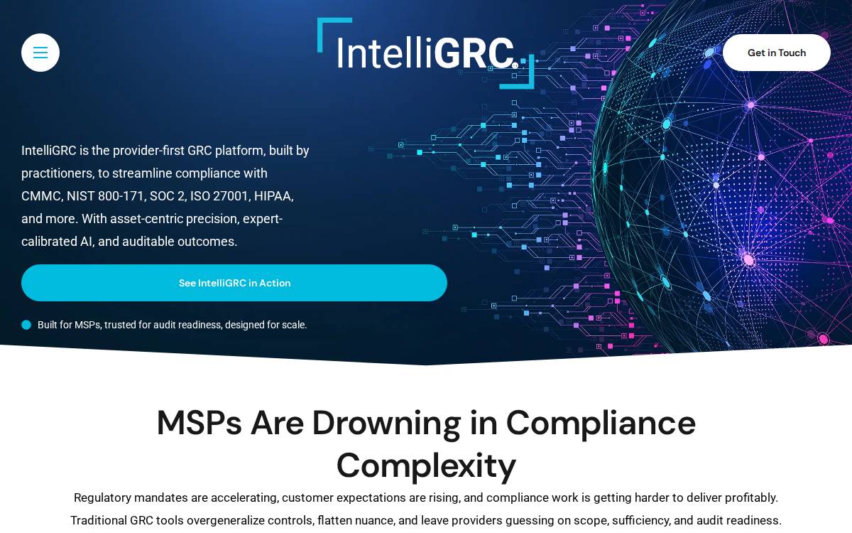 IntelliGRC website preview