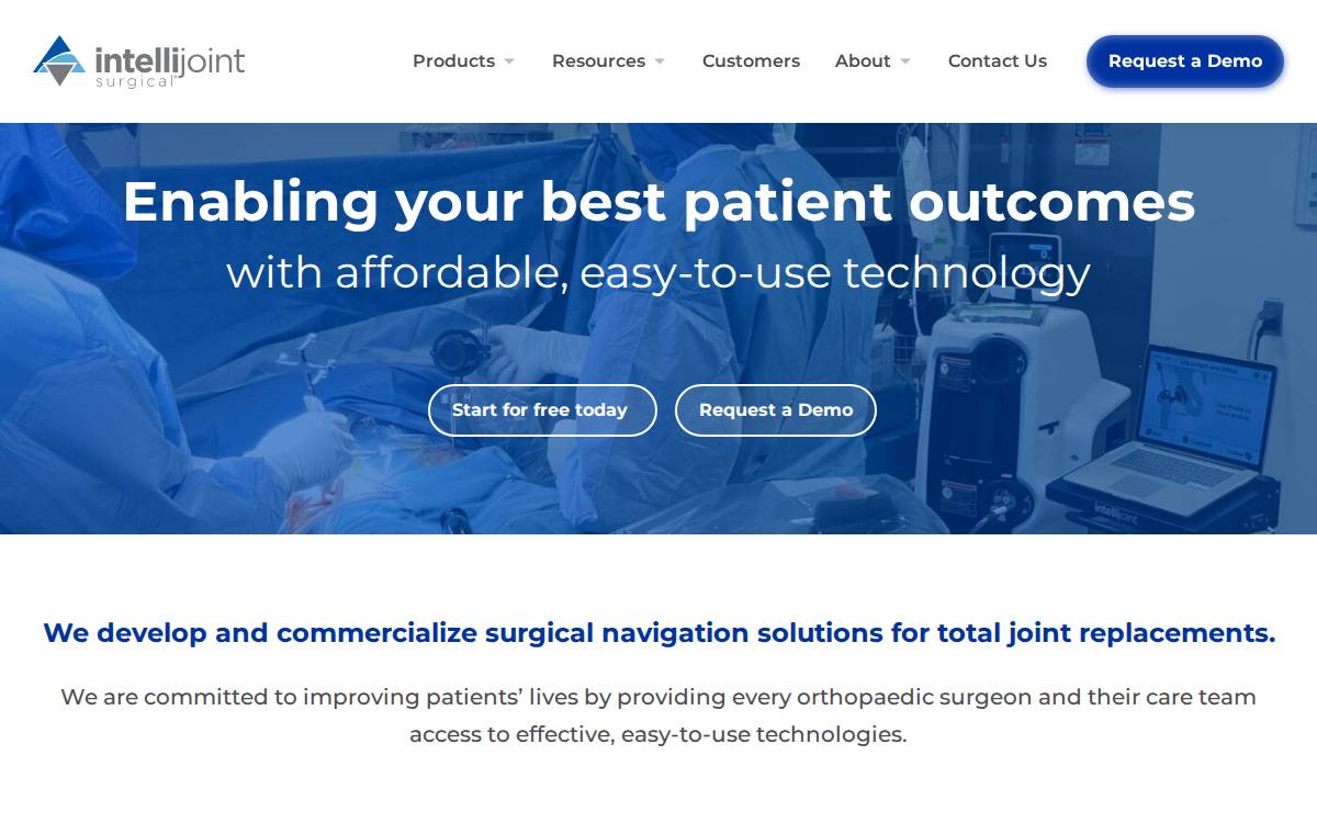 Intellijoint Surgical Inc. website preview