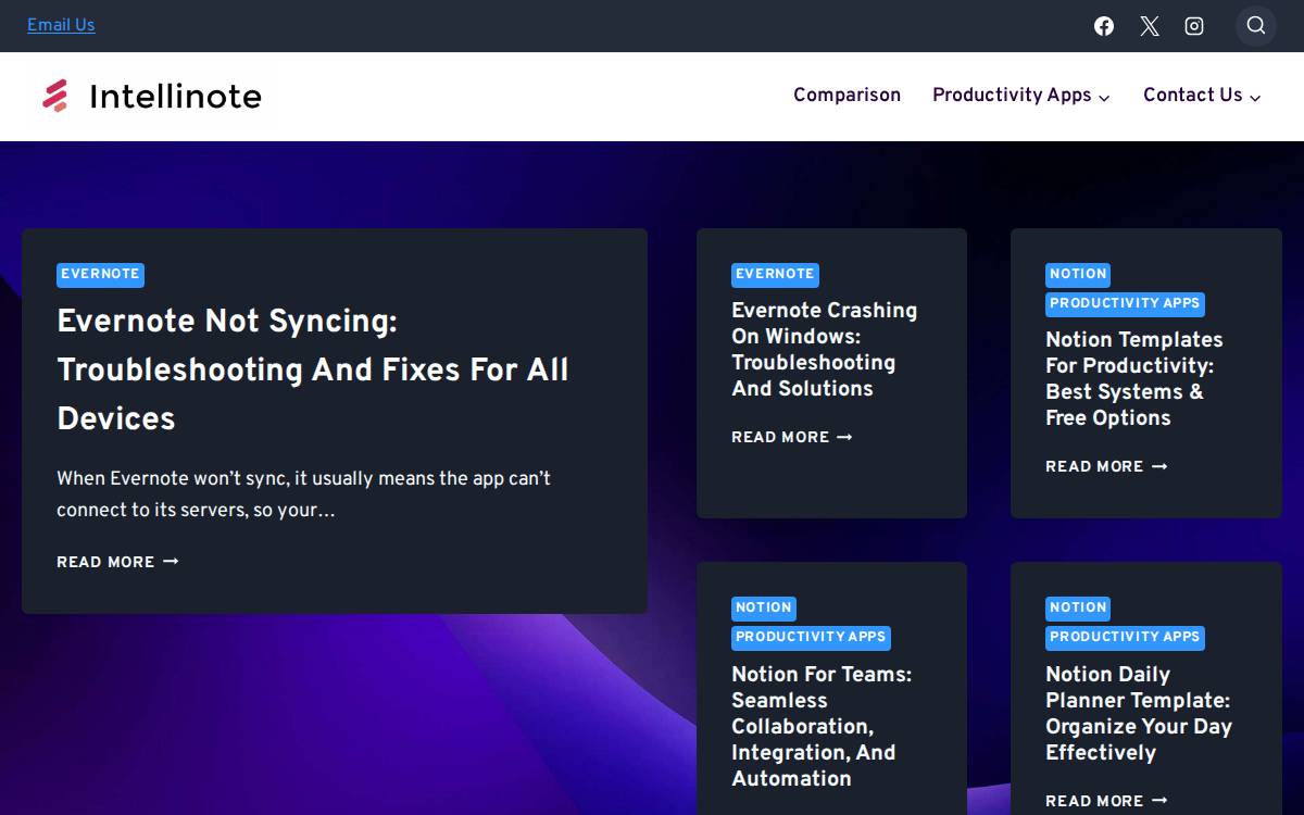Intellinote website preview