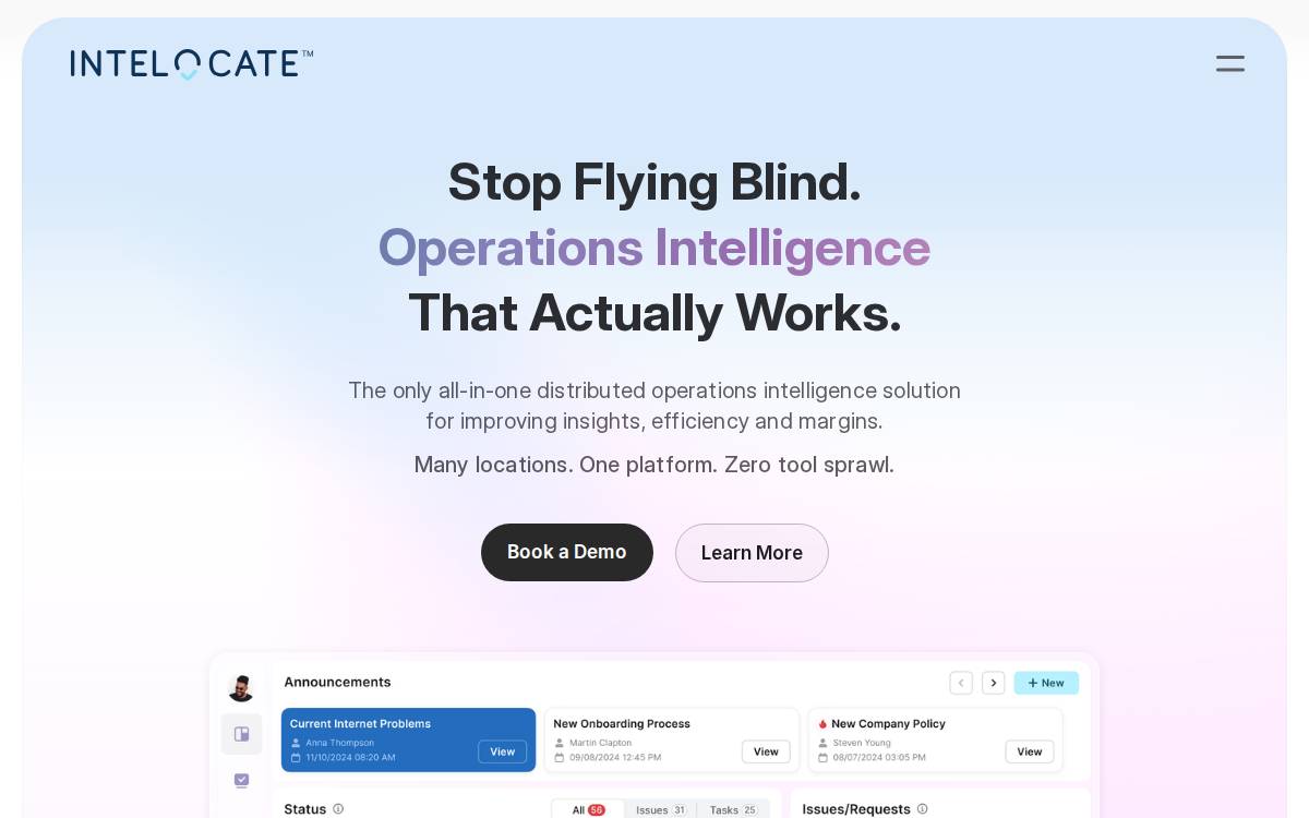 Intelocate website preview