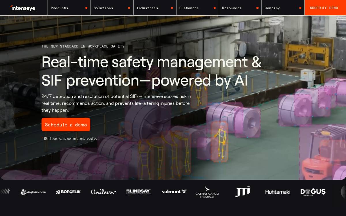 Intenseye website preview