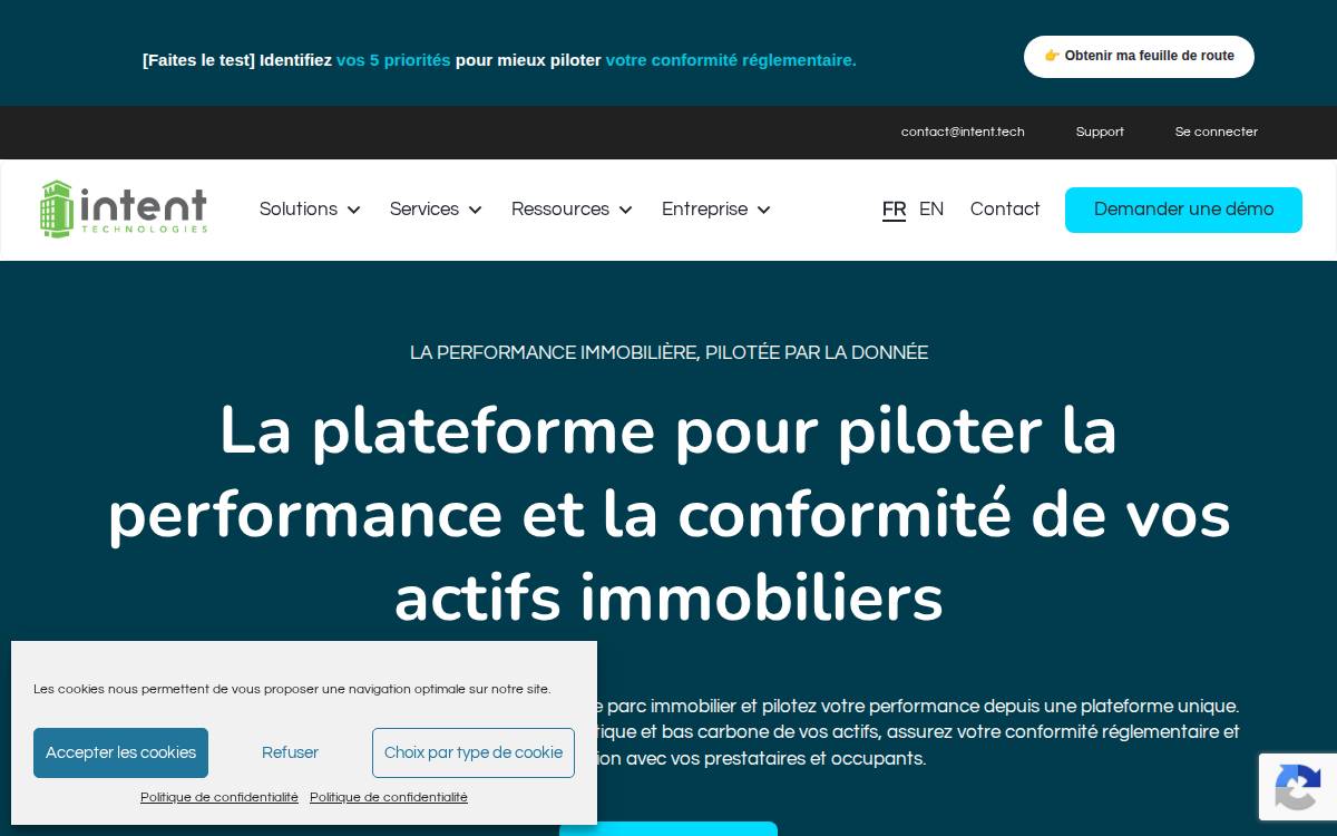 Intent Technologies website preview