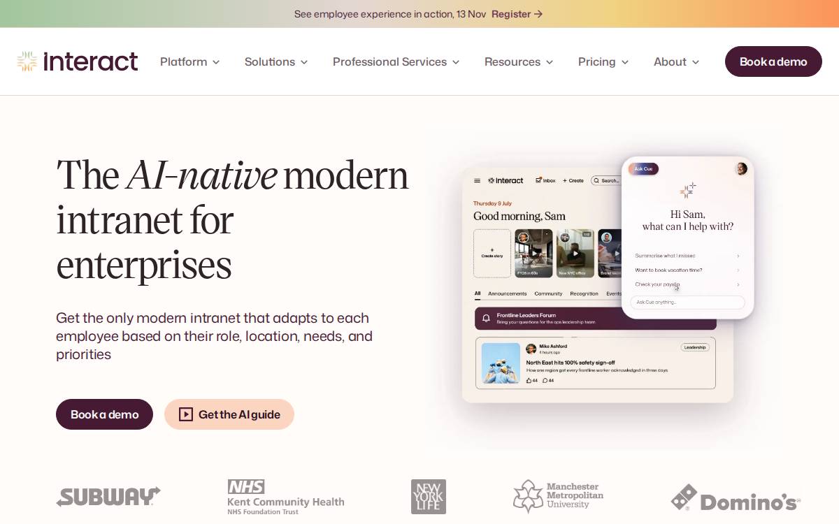 Interact Software website preview