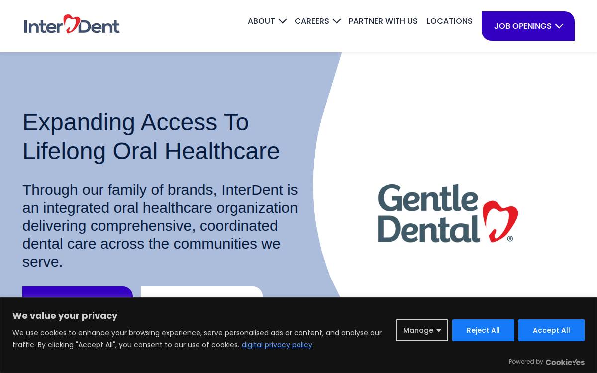 Interdent website preview