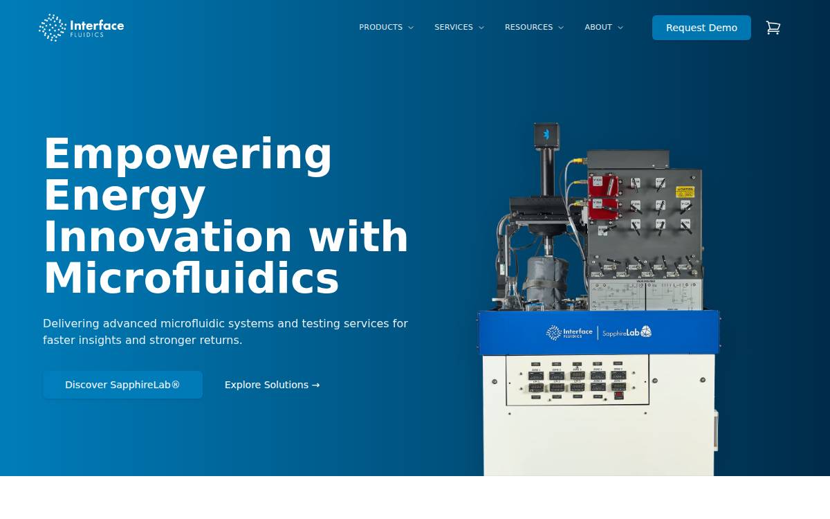 Interface Fluidics website preview