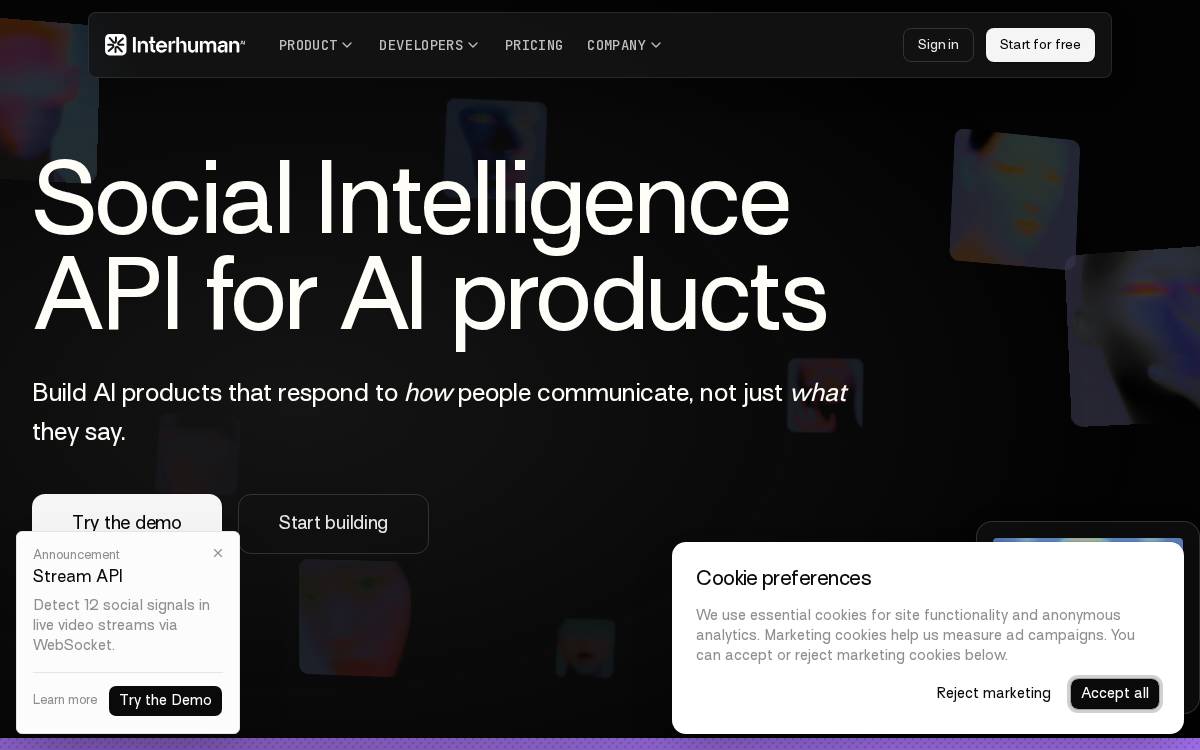 Interhuman website preview