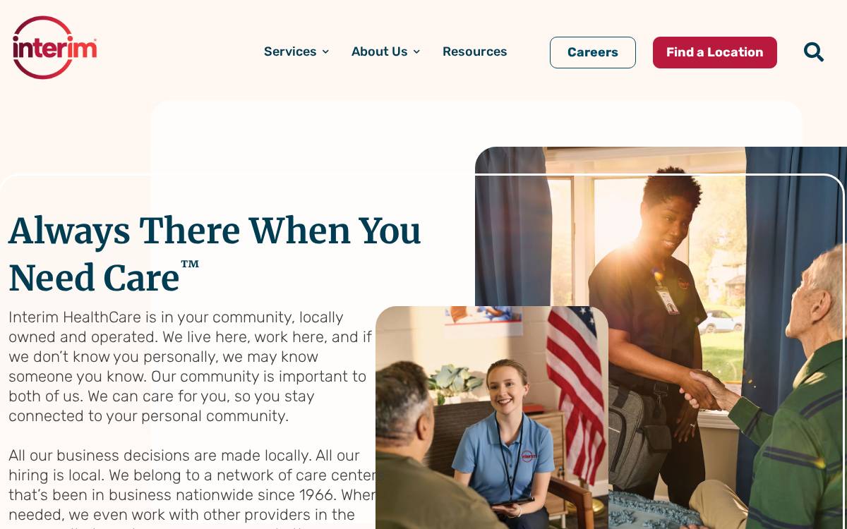Interimhealthcare website preview