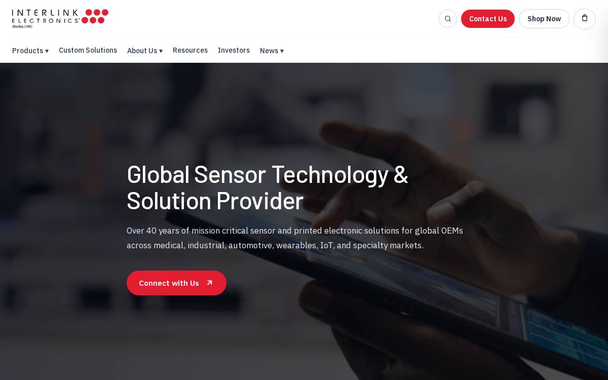 Interlink Electronics website preview