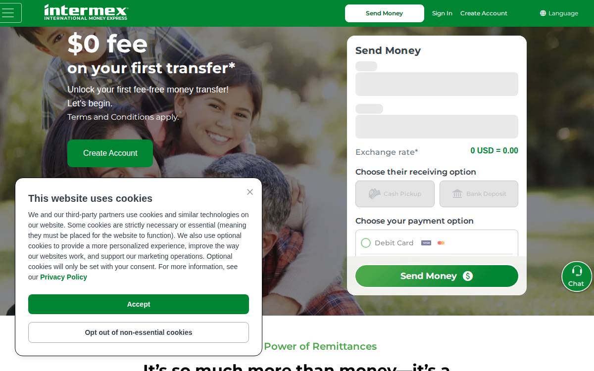Intermexonline website preview