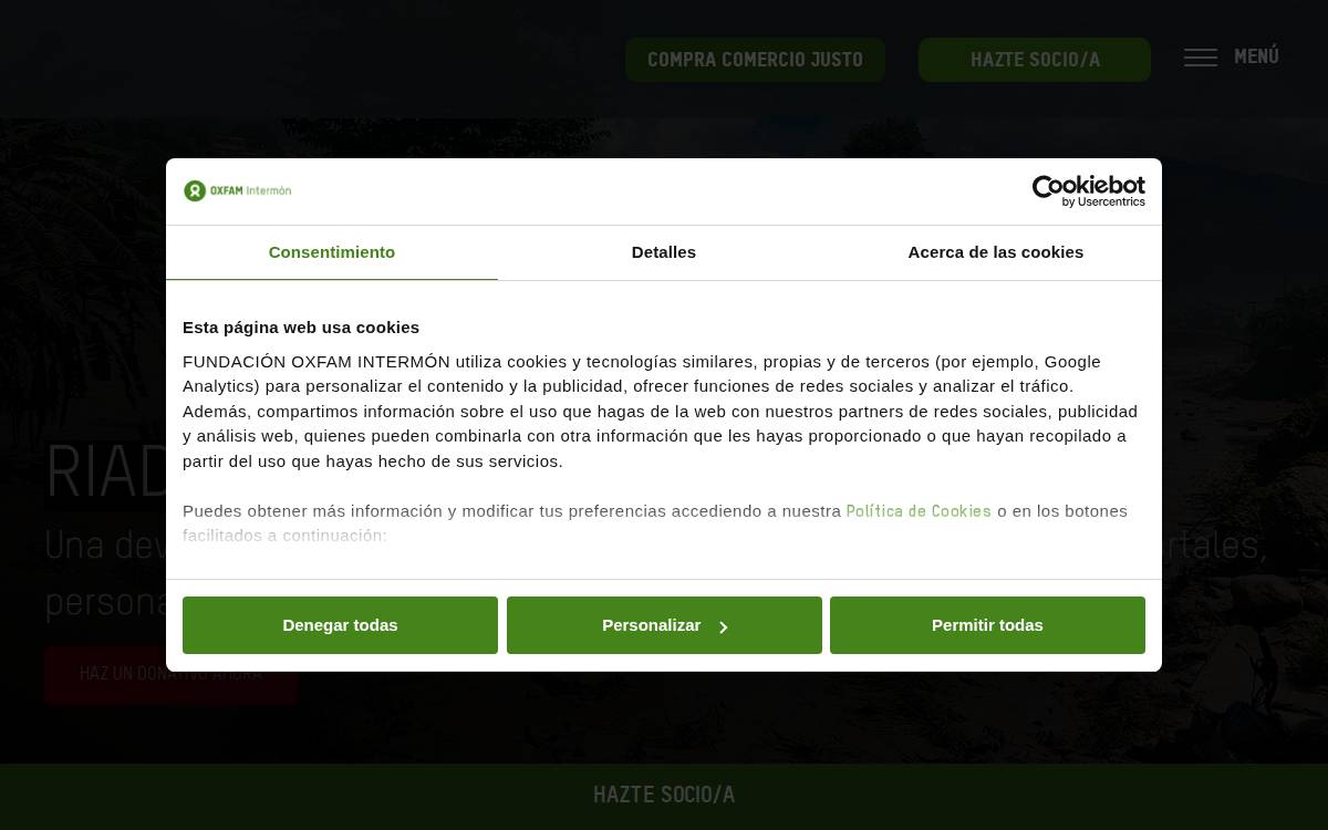 Intermón Oxfam website preview